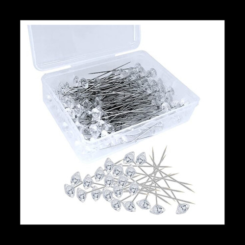 300Pcs 5.2x8 cm Diamond Pin Corsage Brooch Styling Pins for Wedding Jewelry DIY Decorative Quilting and Crafting