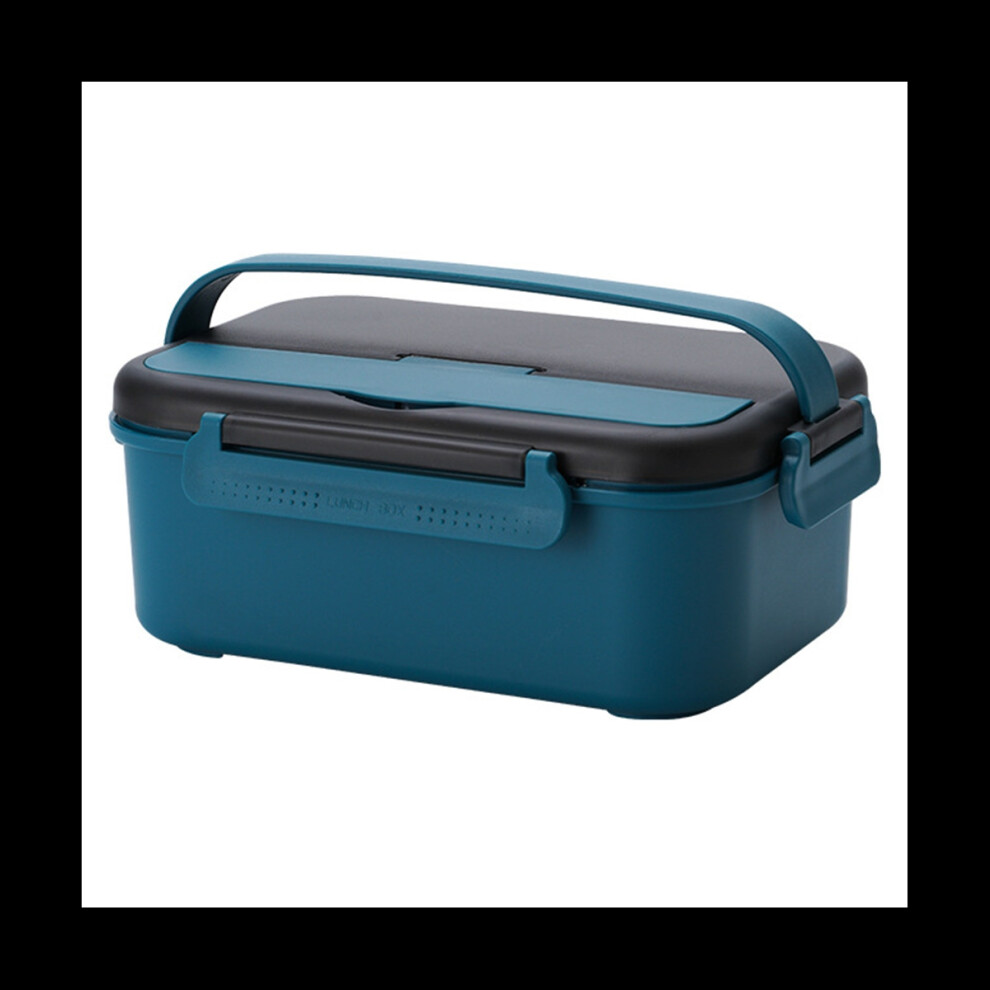 304 Stainless Steel Lunch Box Bento Box for Kids Soup Bowl with Spoon and Chopsticks Lunch Food Storage Box,Blue