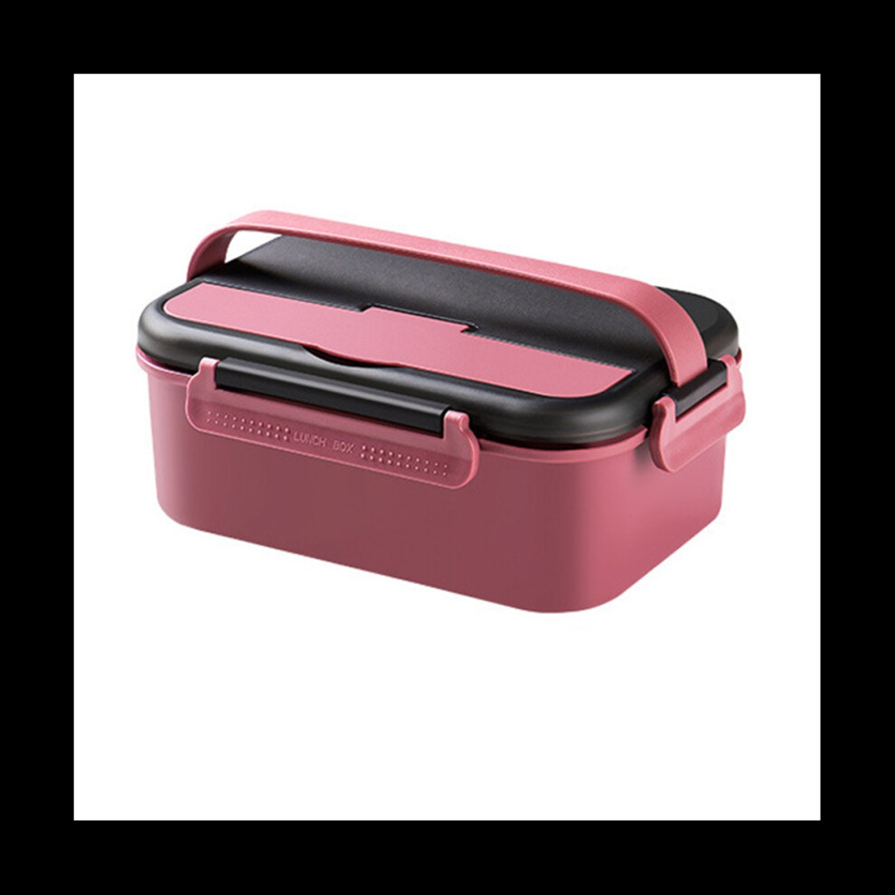 304 Stainless Steel Lunch Box Bento Box for Kids Soup Bowl with Spoon and Chopsticks Lunch Food Storage Box,Red