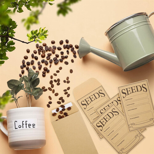 100Pcs Seed Envelopes 3.1X4.7 Inch, Seed Envelopes Brown Paper Seed Packets Envelopes for Storage Vegetable 2