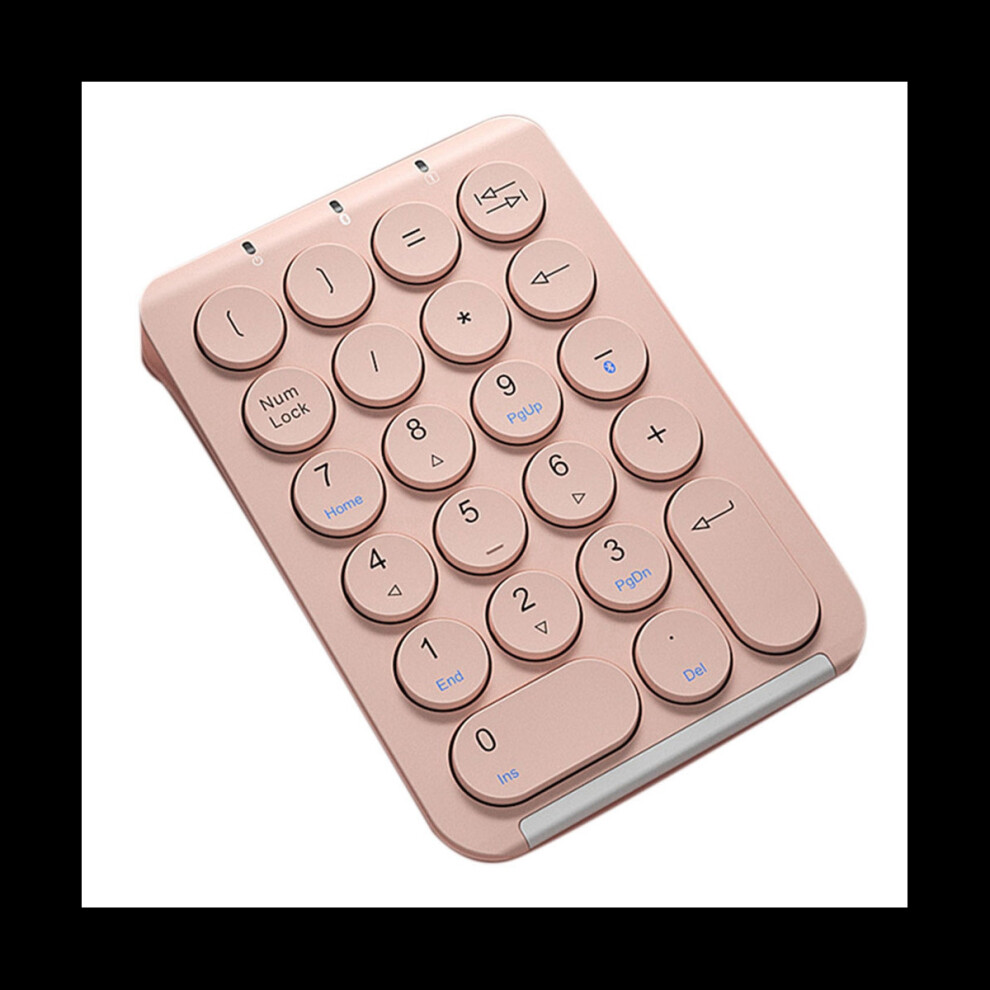 Wireless Number Pad Bluetooth Numeric Keypad Round Keycaps Numpad 22 Keys Rechargeable Number Keyboard(Pink) Pink 4852131802802