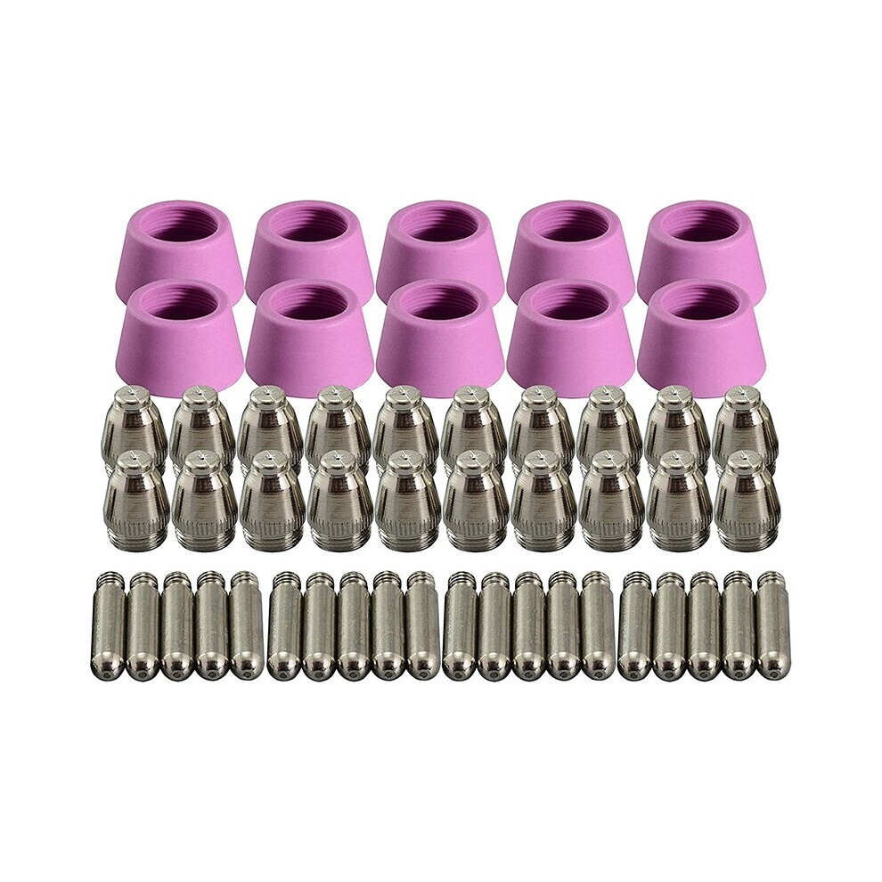 50Pcs Plasma Cutter Torch Consumables Electrode Nozzles Cups Kit For -60 Sg-55 Wsd-60 Fit Cut-60 Lgk-60 Plasma Cutter 4851084582946