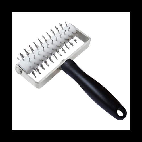 Pizza Dough Roller Stainless Steel, Pizza Pin Puncher Dough Hole Maker with Plastic Handle, Docking Tool