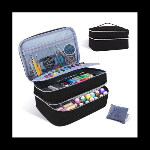 Sewing Supplies Organizer Bag, Double-Layer Sewing Box Organizer Accessories Storage Bag,B 1