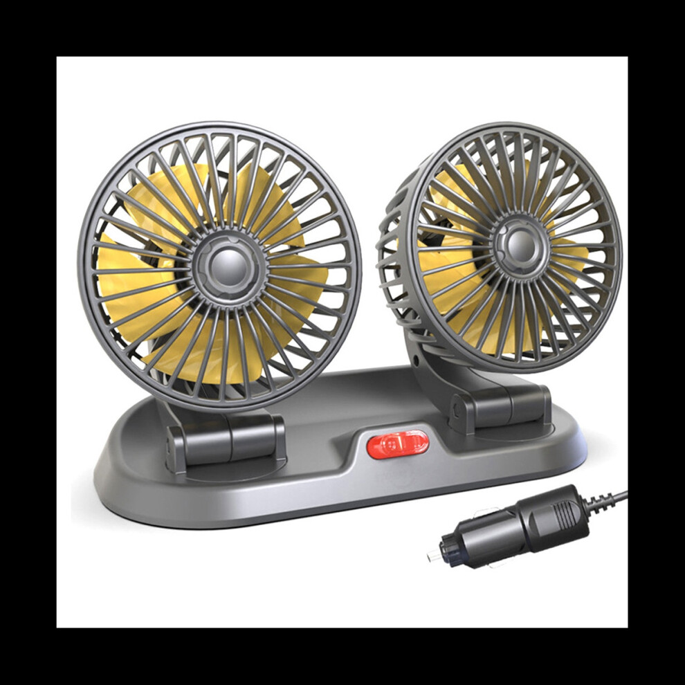 12V Car Fan Double Head Fan Portable Auto Cooling Fan Cooling Big Wind Electric Fan Car Folding Fan 4851302115833