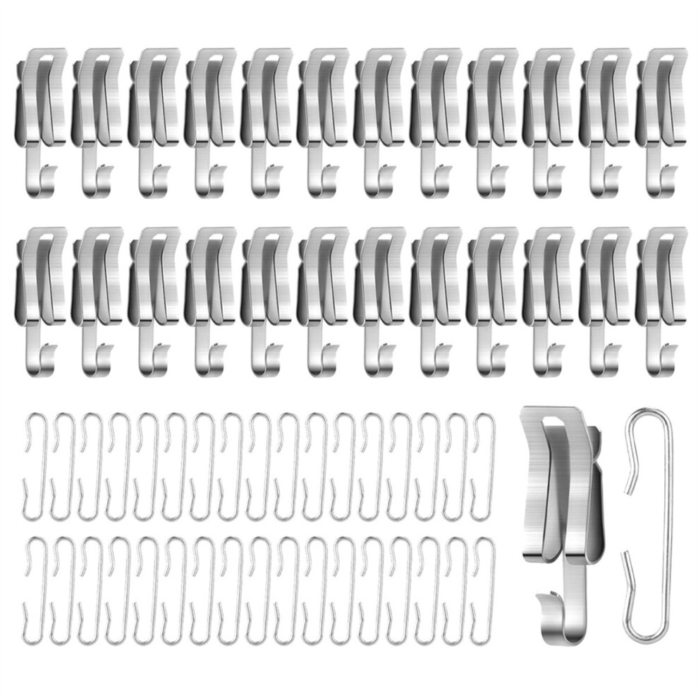 100Pcs Heat Cable Roof Clips And Spacers, Metal De Icing Cable Hooks And Spacers Set Outdoor Gutter Heat Tape Clips 4852131868396