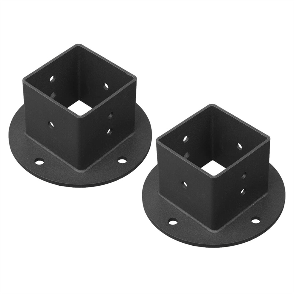 2Pcs 2X2 Square Fence Pole Flange Base Pergola Post Base Brackets Kit,Heavy Duty Wall Mount Post Anchor Base Brackets 4851302151749