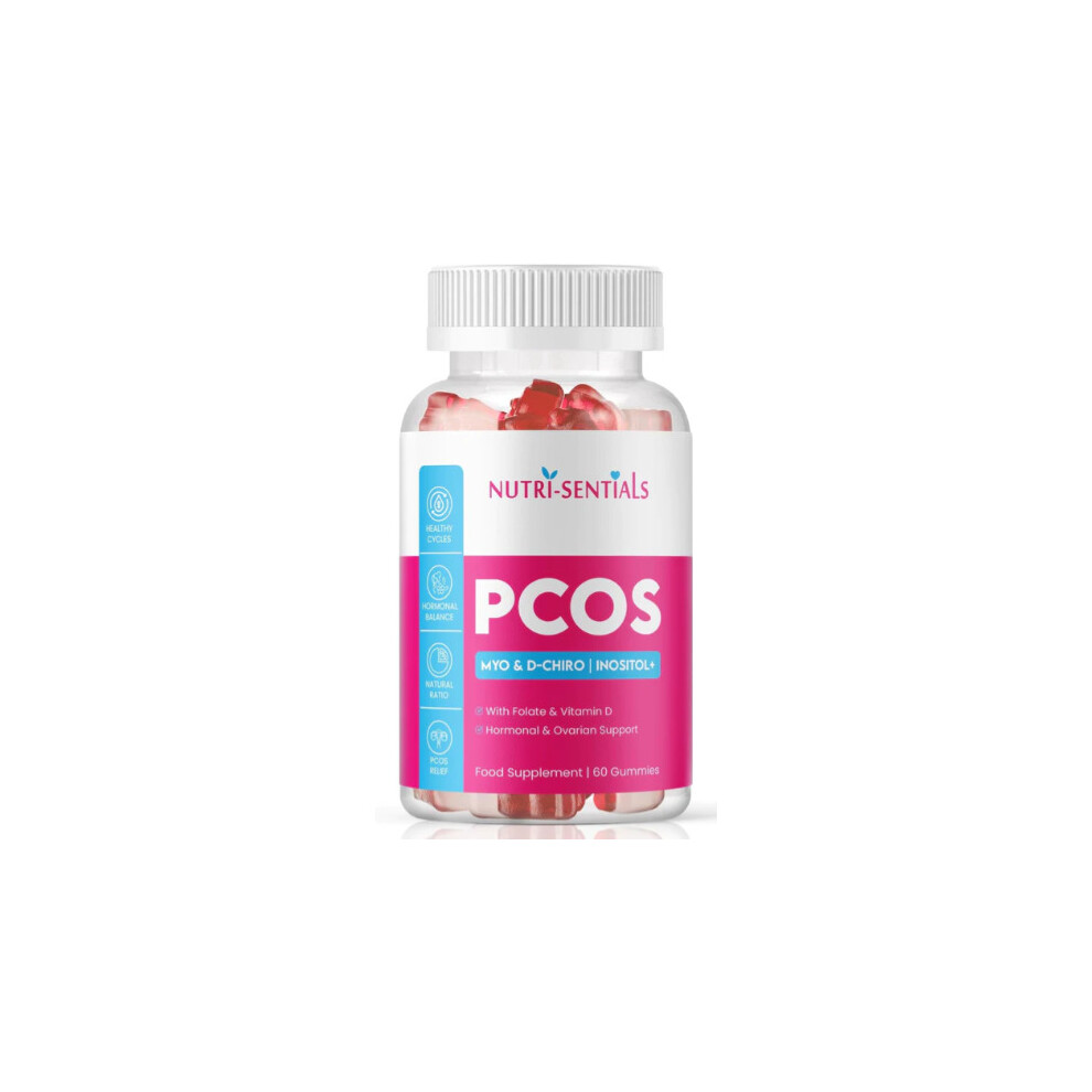 Myo-Inositol & D-Chiro Inositol Gummies with Folate & Vitamin D Natural Ratio Ovarian Support Women Hormone Balance Blend- PCOS Supplements