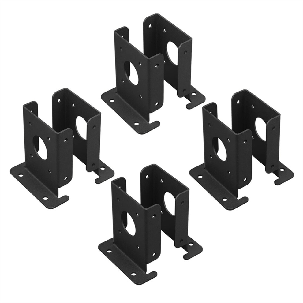 4Pcs Adjustable Wood Fence Pergola Post Base Brackets Kit Heavy Duty Post Anchor Base Brackets for Deck Railing Mailbox