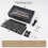 Retro Typewriter Keyboard Wireless Bluetooth Keyboard USB Mechanical Punk Keycaps for Desktop PC/Laptop/Phone-Black 6