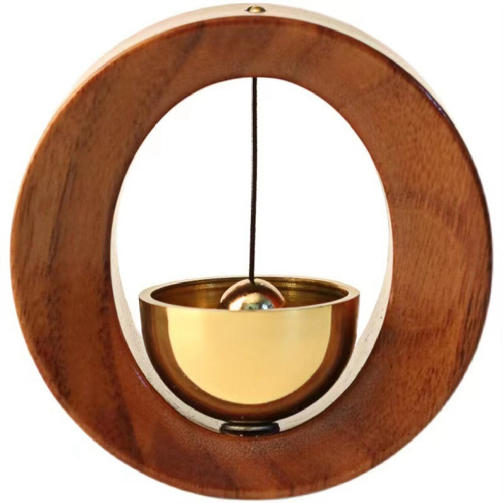 Wood Copper Wind Chime Wooden Wireless Door Bell Entrance Reminder Doorbell Aesthetic Home Doorbell B 4851302186819