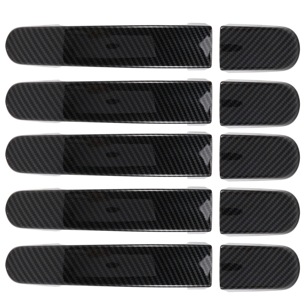 5Pcs Car Door Handle Cover Trim For Transit Custom Tourneo 2014- 2020 Carbon Fiber Door Handle Sticker Decoration 4851084533801