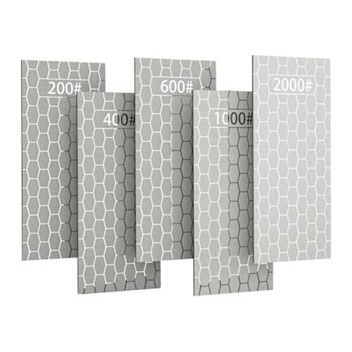 Diamond Sharpening , 5PCS Diamond Sharpening Plates with Honeycomb Surface Plate 200/400/600/1000/2000 Grit