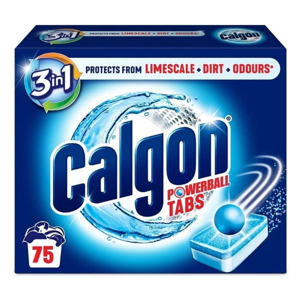 Calgon Water Softener Powerball 4-in-1 Washing Machine Limescale 75 Tablets