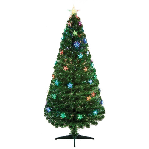 Premier Fibre Optic Star Tree with Multi Coloured LED Lights 1.2M
