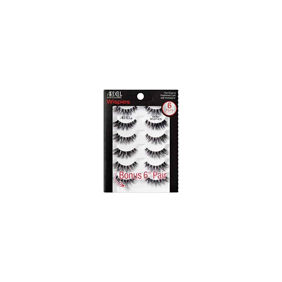 Ardell False Eyelashes Demi Wispies 4 Pairs Multipack Natural-Looking Wispy Effect Whisper-Soft Flutter Feathering Medium Volume Medium Length