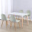 Charles Jacobs (White Table & Grey Velvet Chairs) Charles Jacobs Rectangular Dinner Table & Chair 4 Seat Scandi Set for Kitchen Dining Room 1