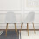 Charles Jacobs (White Table & Grey Velvet Chairs) Charles Jacobs Rectangular Dinner Table & Chair 4 Seat Scandi Set for Kitchen Dining Room 7