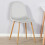 Charles Jacobs (White Table & Grey Velvet Chairs) Charles Jacobs Rectangular Dinner Table & Chair 4 Seat Scandi Set for Kitchen Dining Room 8
