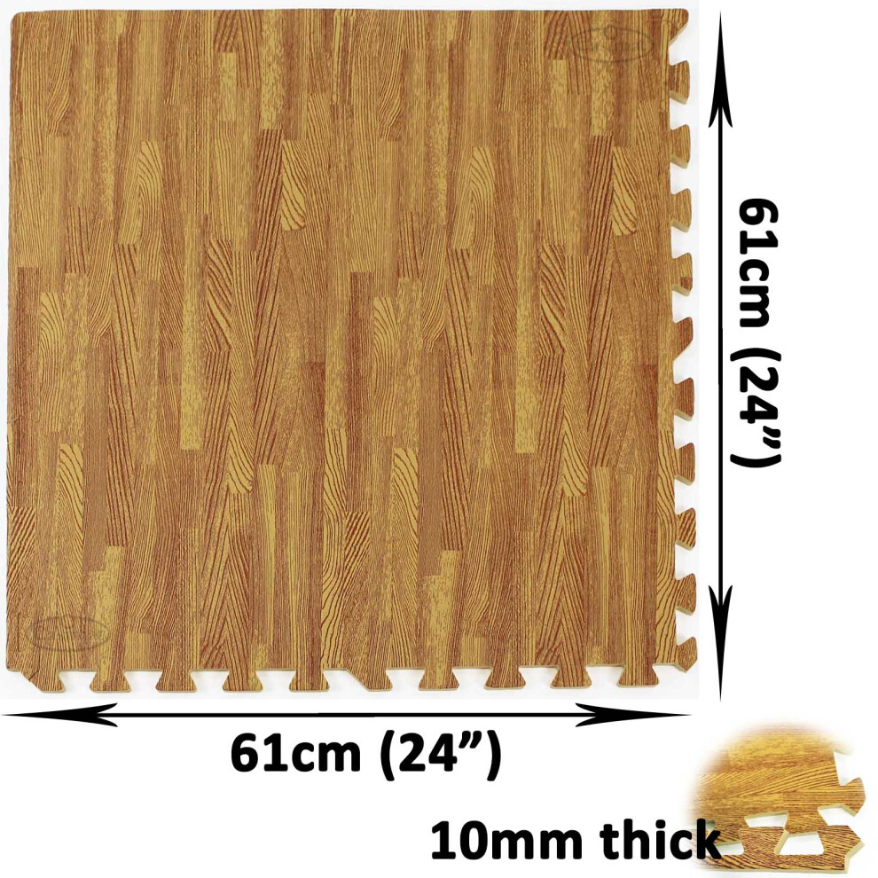 Easimat EVA Wood Effect Soft Foam Floor Mats 1 pack of 4 mats