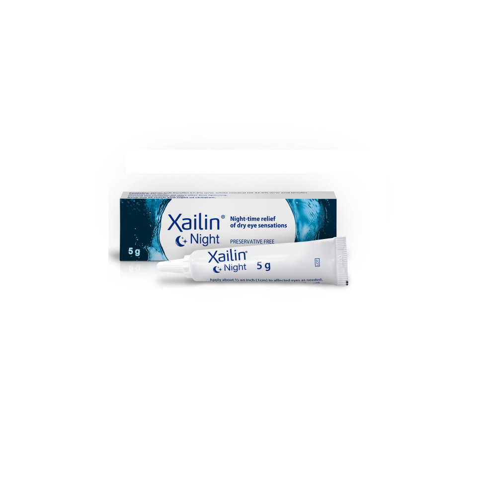 Xailin Night Lubricating Eye Ointment Tube Vison Health Presevative Free - 5g