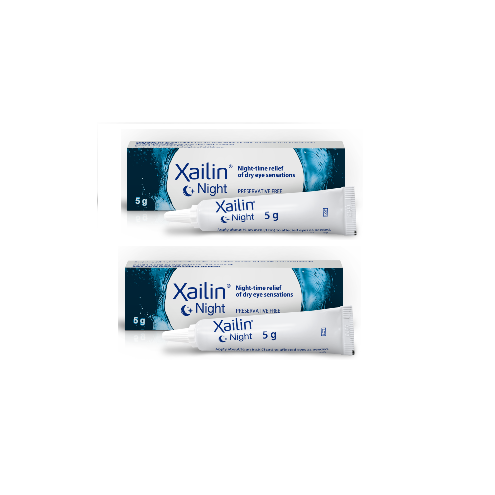 Xailin Night Lubricating Eye Ointment Tube Vison Health Presevative Free 5g X 2