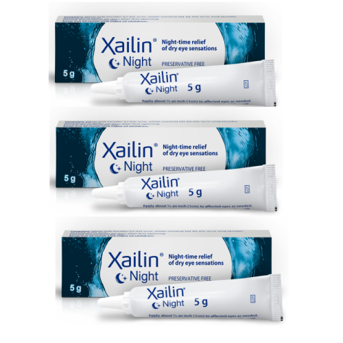 Xailin Xailin Night Lubricating Eye Ointment Tube Vison Health Presevative Free 5g X 3