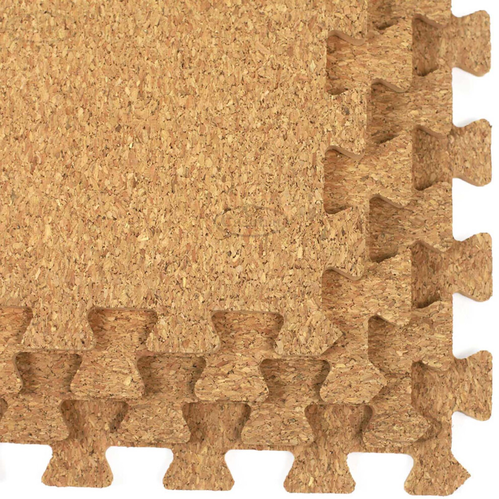 Easimat EVA Cork Floor Tiles Soft Mats with Foam Base 1 pack of 4 mats