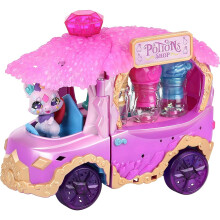 Magic Mixies Magic Potions Truck leges?t. Forvandles til en potionbutik. Lav 3 trylleformularer og potion-overraskelser til dine blandinger. Inkl