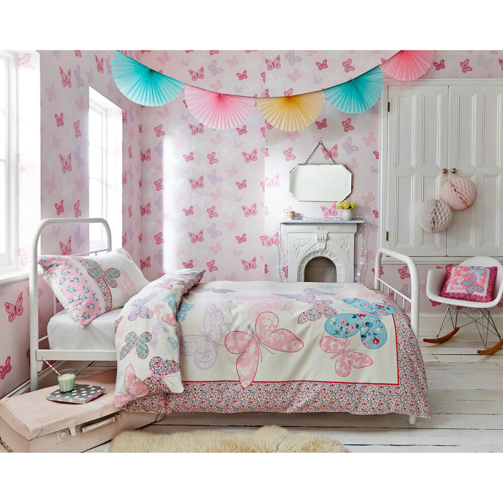 Superfresco Easy Butterfly Print Pink/Lilac and White Paste the Wall Wallpaper (WAS 18.99)