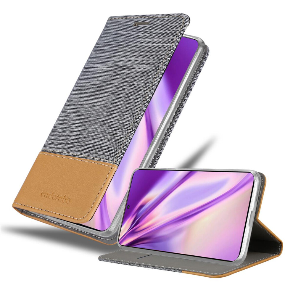 Cadorabo (Light Brown) Case For Samsung Galaxy S21 5G Cover Book Wallet Protection Pu Leather Flip Magnetic Etui Grey