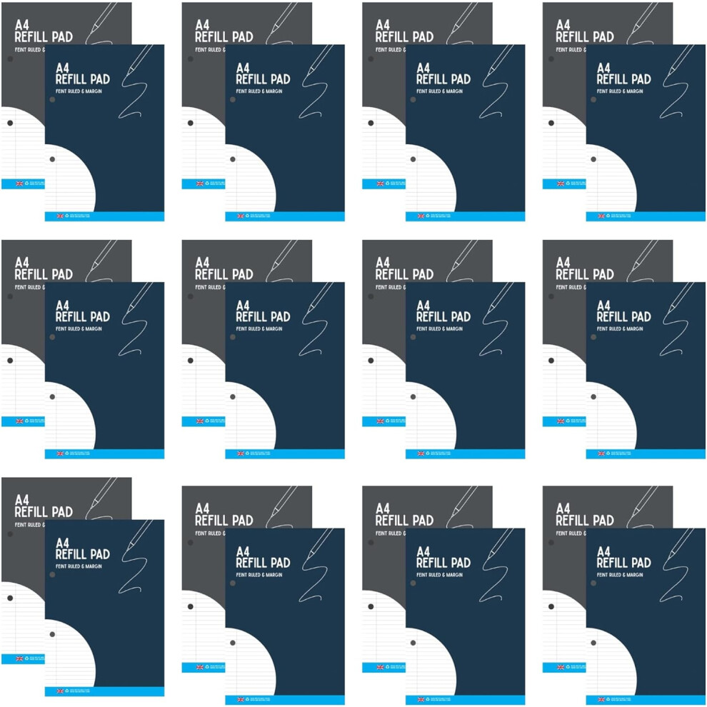 (Pack of 12) KAV Punched Holes A4 Ruled Refill Pad 130 Pages-image-OPC-PDH5H7G-NEW