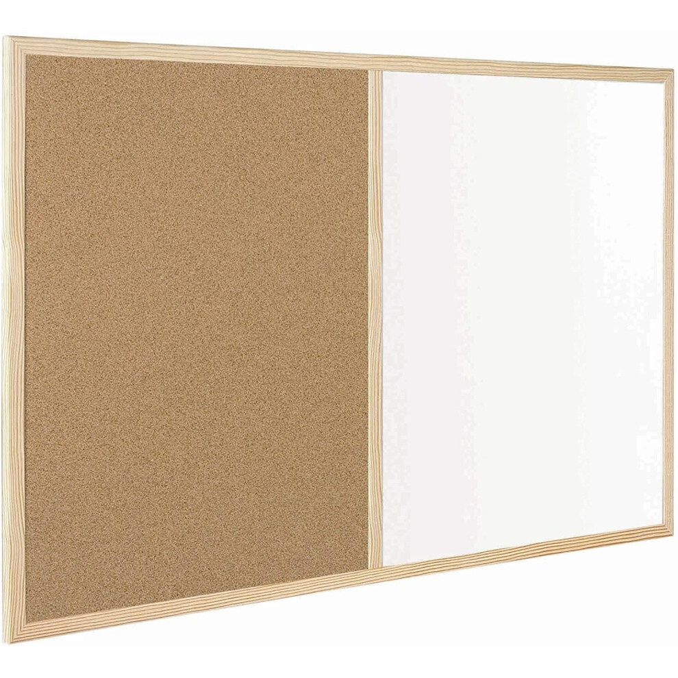 ((400 x 600) mm) KAV 2-in-1 Wooden Frame Cork Board and Whiteboard