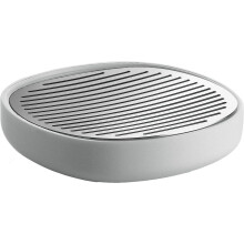 Alessi Birillo Soap Dish, White in 18/10 Stainless Steel Mirror Polished