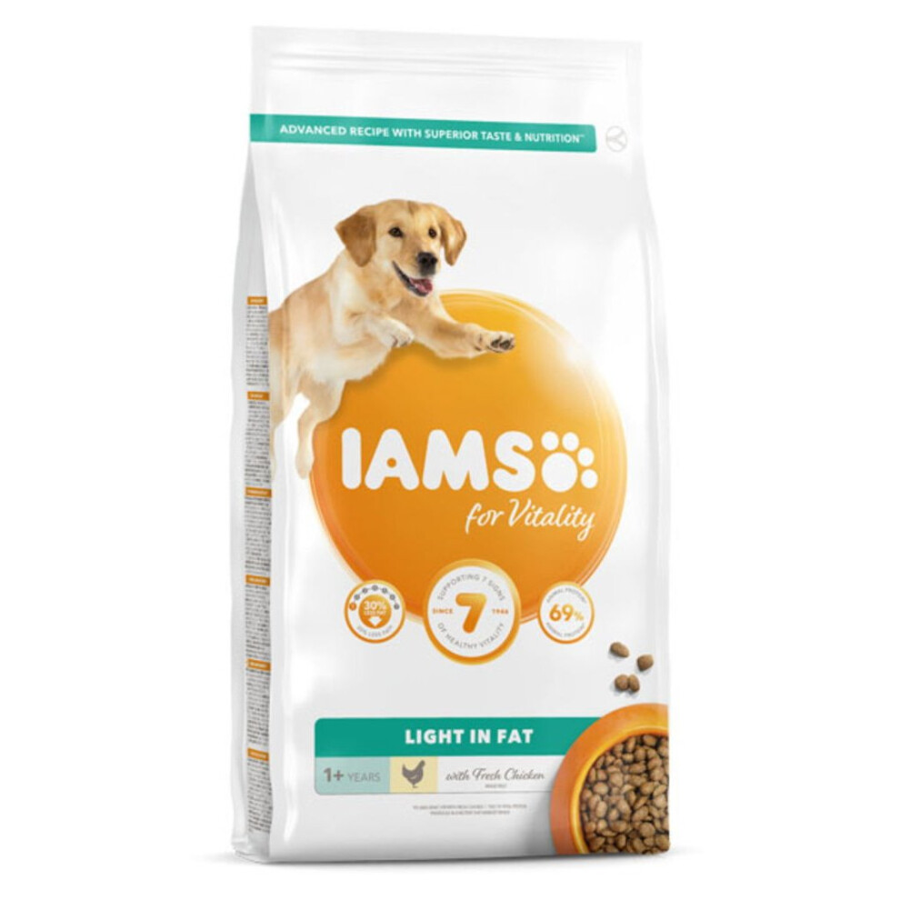 New Iams Vitality In Fat Dog Food With Fresh Chicken 2Kg Light 8.71E+12