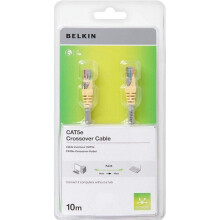 Belkin CAT5e Network Cable 10m RJ45 Crossover Cable 10M - Yellow/Grey