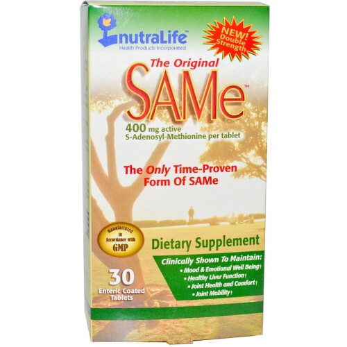 NutraLife, SAMe (Disulfate Tosylate), 400 mg, 30 Comprimés Entérosolubles