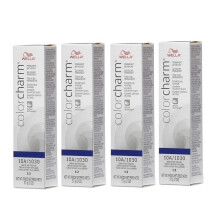 (10A - (4pks)) Wella Color Charm 10A/1030 Palest Ash Blonde Permanent Gel Haircolor