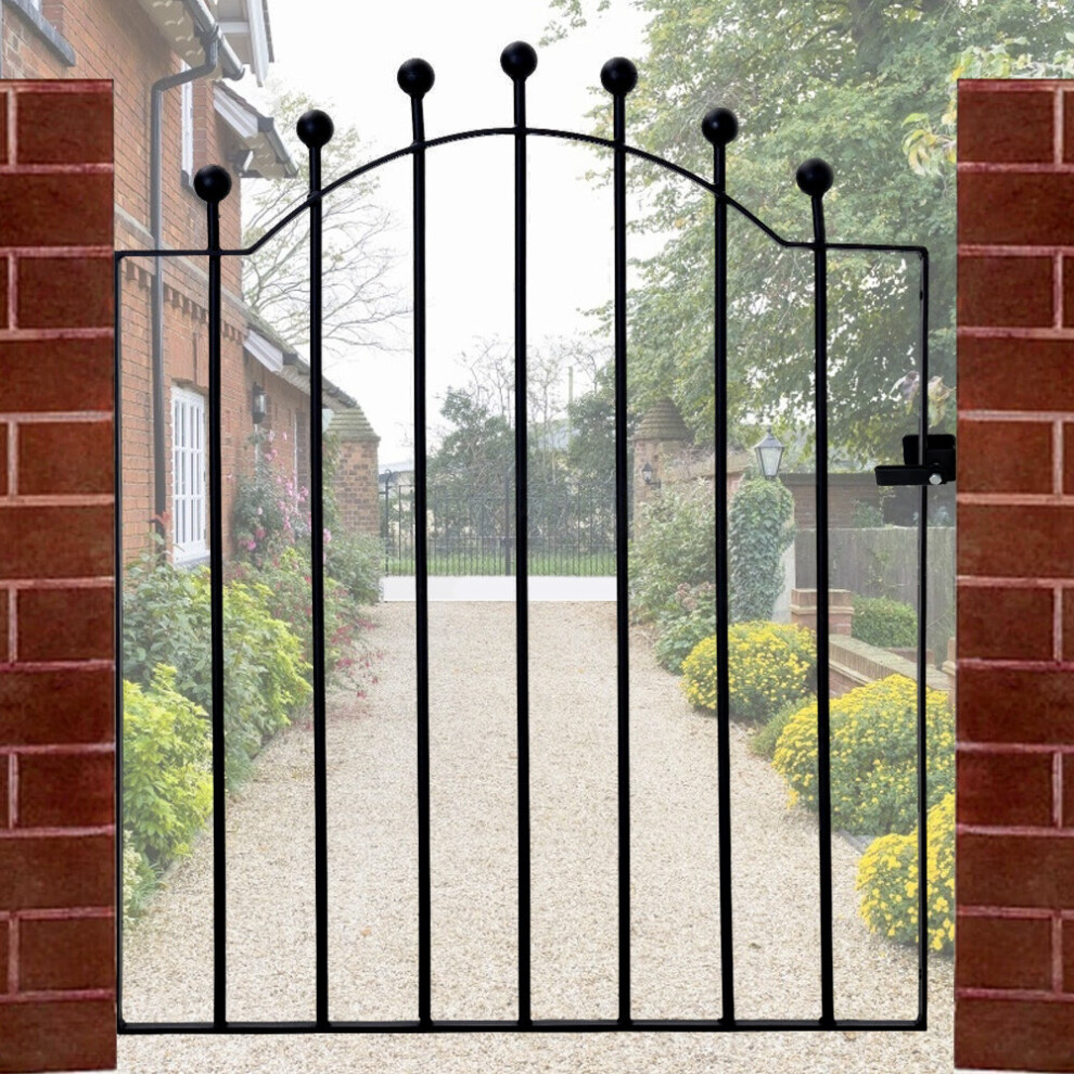 (Type 5) 3Ft Metal Garden Gate Wrought Iron Pedestrian Gate With Fittings Bolt Heavy Duty 747492441071