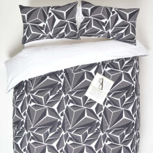 (Super King: 260 x 220 cm (102 x 87?)) Monochrome Digitally Printed Cotton Duvet Cover Set