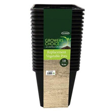 Bosmere Replacement Vegetable Pots, 9cm Square, Pack of 18, N326