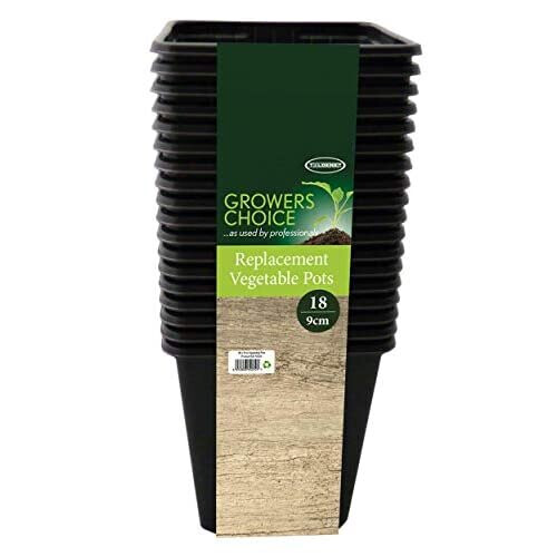 Bosmere Replacement Vegetable Pots, 9cm Square, Pack of 18, N326