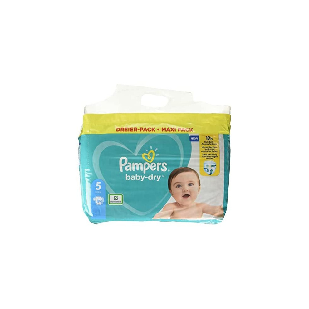 Pampers Baby-Dry Size 5 94 Nappies up to 12 Hours All-Round Protection, 11-16kg, 2,688 kg