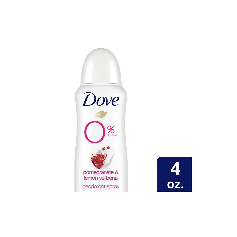 Dove 0% Aluminum Deodorant Spray Pomegranate & Lemon Verbena Aluminum Free 4 Oz