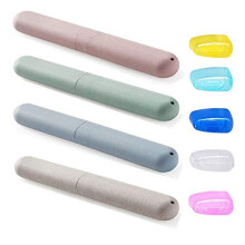 Lamondre 4Pcs Travel Toothbrush Case + 5Pcs Toothbrush Head Cover, Replacement Plastic Toothbrushes Holder Portable Toothbrush Storage Cover for