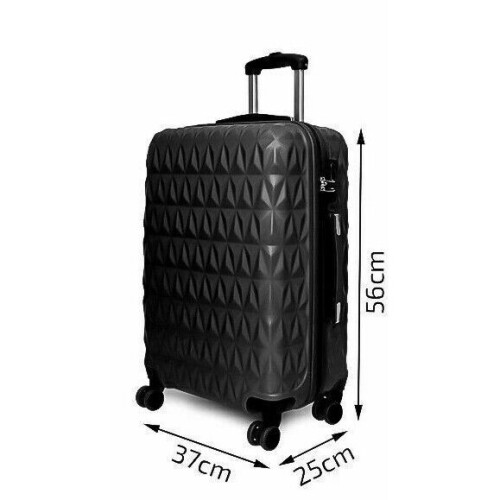 (Black, Small) Hampton & Stewart Diamond Design HardShel Suitcase