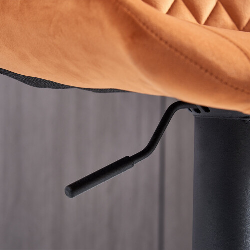 AINPECCA (ORANGE) 2Pcs Bar Stools Velvet Swivel Chairs Kitchen 2
