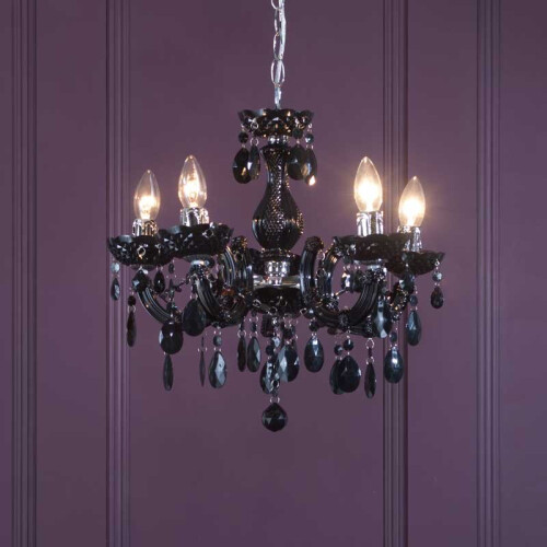Litecraft Marie Therese Black Chandelier 5 Light 2