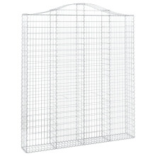 vidaXL Gabione mit Hochbogen 200x30x220/240 cm Verzinktes Eisen