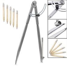 12 Inch Large Adjustable Pencil Marking Compass Circle Scratch Marking Locking Wing Divider for Drawing Circles Woodworking Metalworking and Leather